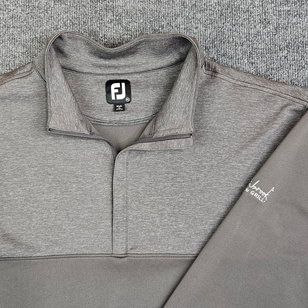 FootJoy Quarter 1/4 Zip Golf Pullover Mens 2XL Gray Logo READ